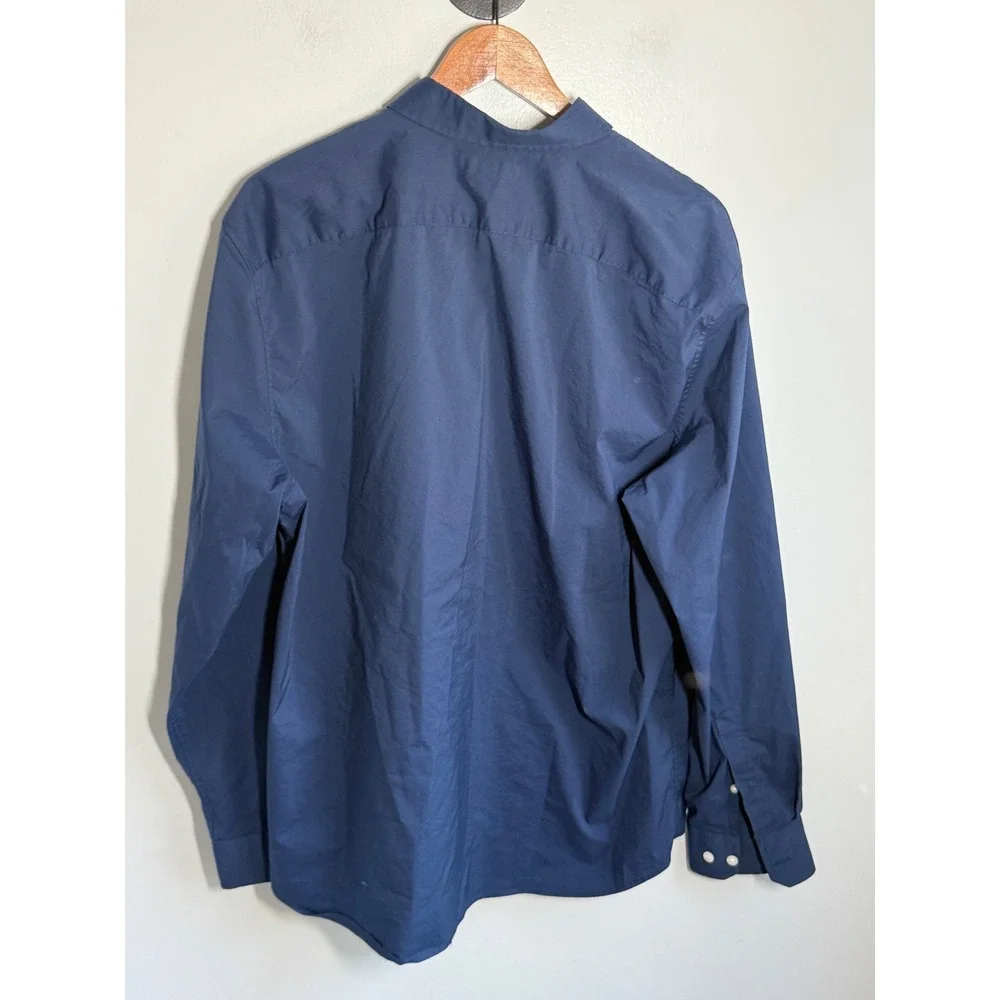 Banana Republic Mens XL Slim Flex Fit Tech Stretch Cotton Button Down Shirt Navy